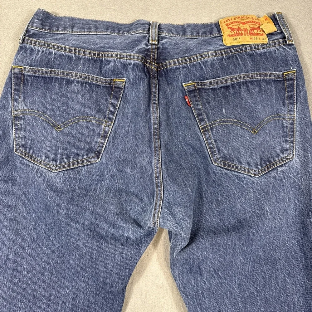 Levis 501 XX Jeans Mens 36X30 Blue Button Fly Straight 501XX Denim Cotton